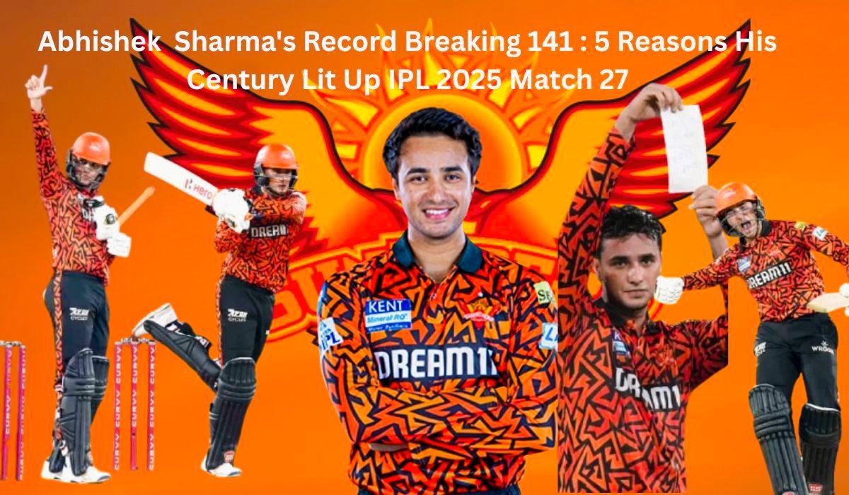 Abhishek Sharma century celebration in IPL 2025 Match 27 SRH vs PBKS
