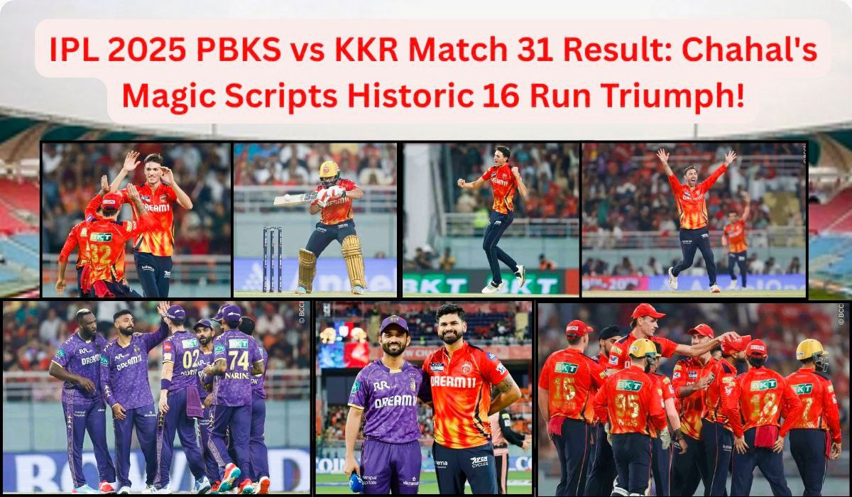 IPL 2025 PBKS vs KKR Match 31 result action shot