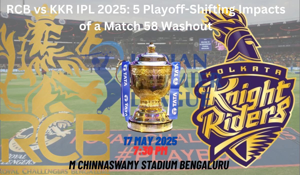 RCB vs KKR IPL 2025: 5 Critical Playoff Impacts of Match 58 Washout