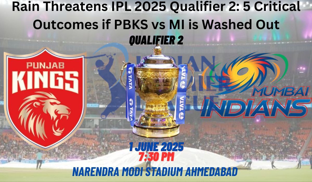 Rain Threatens IPL 2025 Qualifier 2: 5 Critical Outcomes if PBKS vs MI is Washed Out