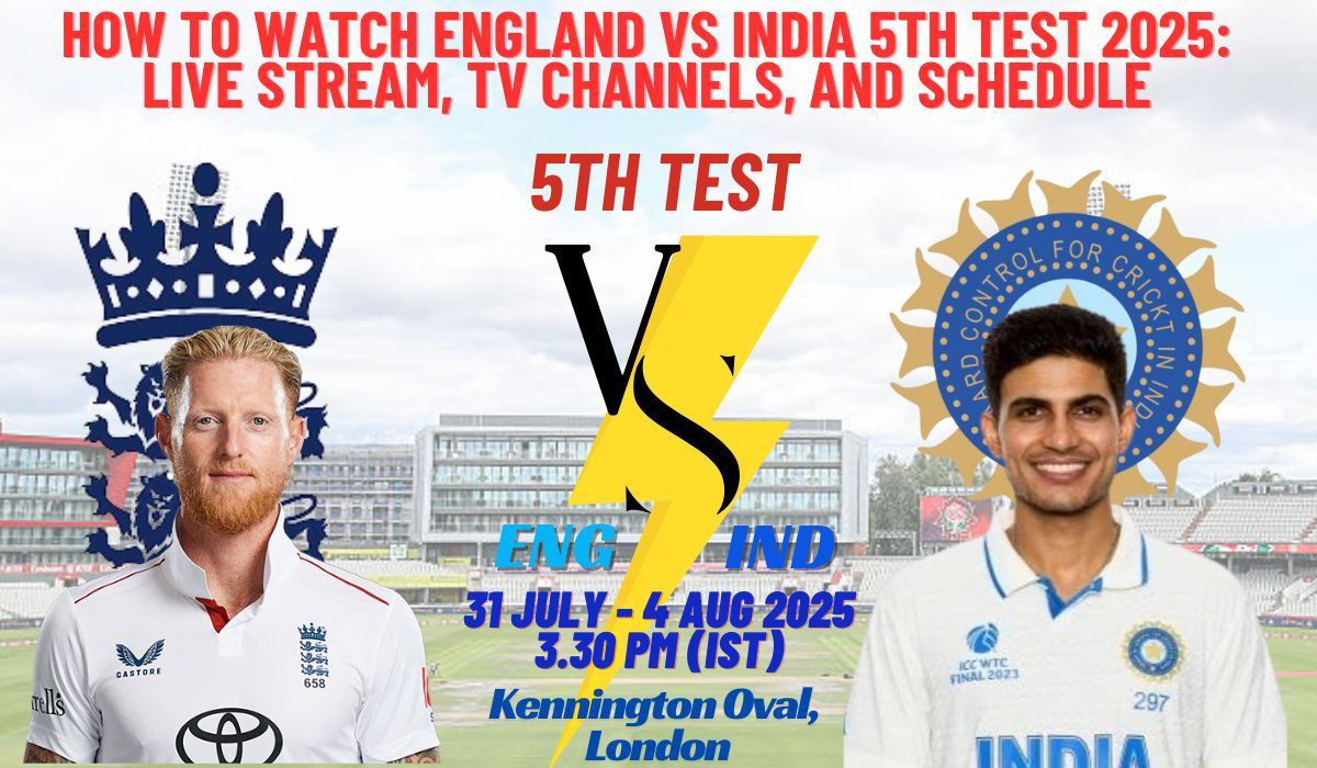 England vs India 5th Test 2025 Live Stream: Must-Know Streaming Guide, TV Channels & Schedule
