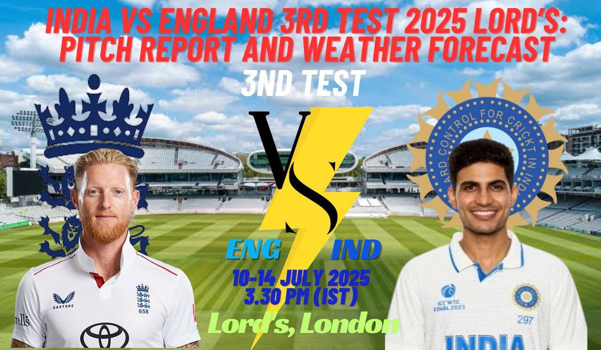 India vs England 3rd Test 2025 Lord’s Pitch Report: Will Weather Steal the Show?