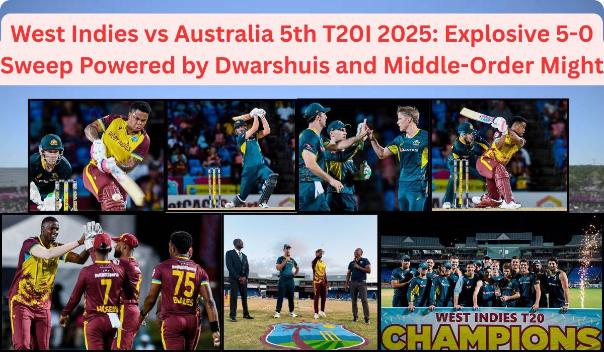 West Indies vs Australia 5th T20I 2025: Explosive 5-0 Sweep Powered by Dwarshuis and Middle-Order Might