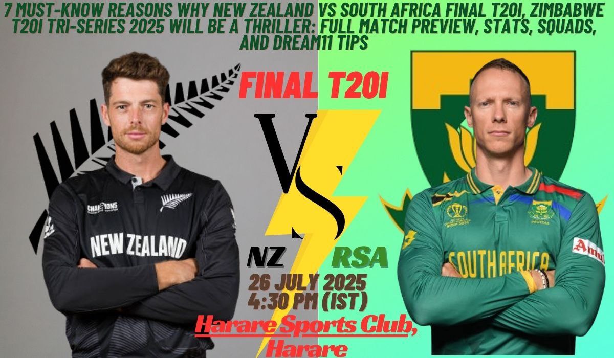 7 Must-Know Reasons Why New Zealand vs South Africa Final T20I, Zimbabwe T20I Tri-Series 2025 Will Be a Thriller: Full Match Preview, Stats, Squads, and Dream11 Tips