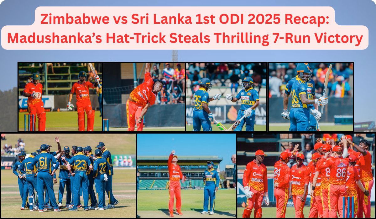Zimbabwe vs Sri Lanka 1st ODI 2025 Recap: Madushanka’s Hat-Trick Steals Thrilling 7-Run Victory