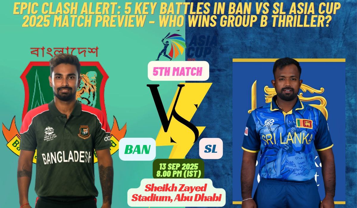 Epic Clash Alert: 5 Key Battles in BAN vs SL Asia Cup 2025 Match Preview – Who Wins Group B Thriller?