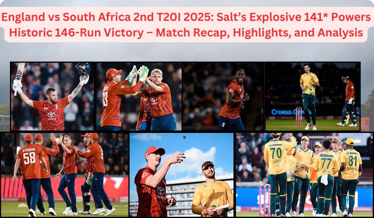 England vs South Africa 2nd T20I 2025: Salt’s Explosive 141* Powers Historic 146-Run Victory – Match Recap, Highlights, and Analysis
