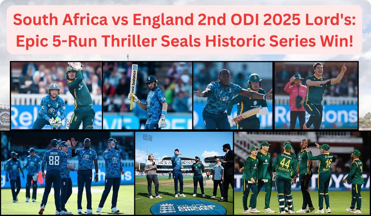 South Africa vs England 2nd ODI 2025 Lord's: Epic 5-Run Thriller Seals Historic Series Win!