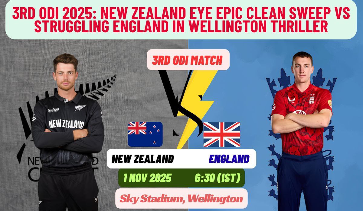 3rd ODI 2025: New Zealand Eye Epic Clean Sweep vs Struggling England in Wellington Thriller