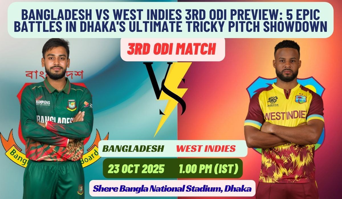 Bangladesh vs West Indies 3rd ODI Preview: 5 Epic Battles in Dhaka's Ultimate Tricky Pitch Showdown
