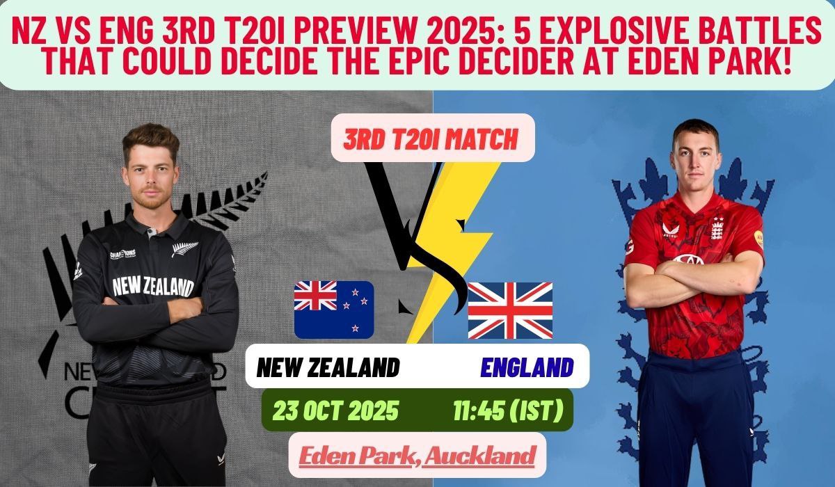 NZ vs ENG 3rd T20I Preview 2025: 5 Explosive Battles That Could Decide the Epic Decider at Eden Park!
