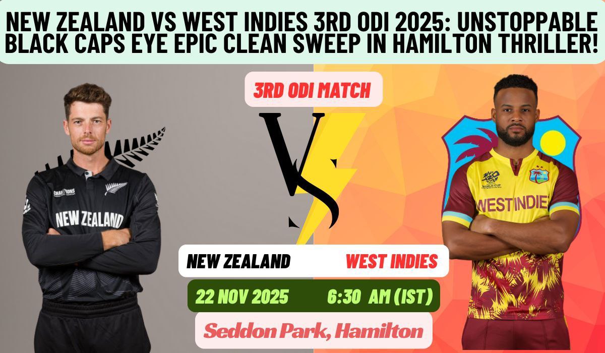 New Zealand vs West Indies 3rd ODI 2025: Unstoppable Black Caps Eye Epic Clean Sweep in Hamilton Thriller!