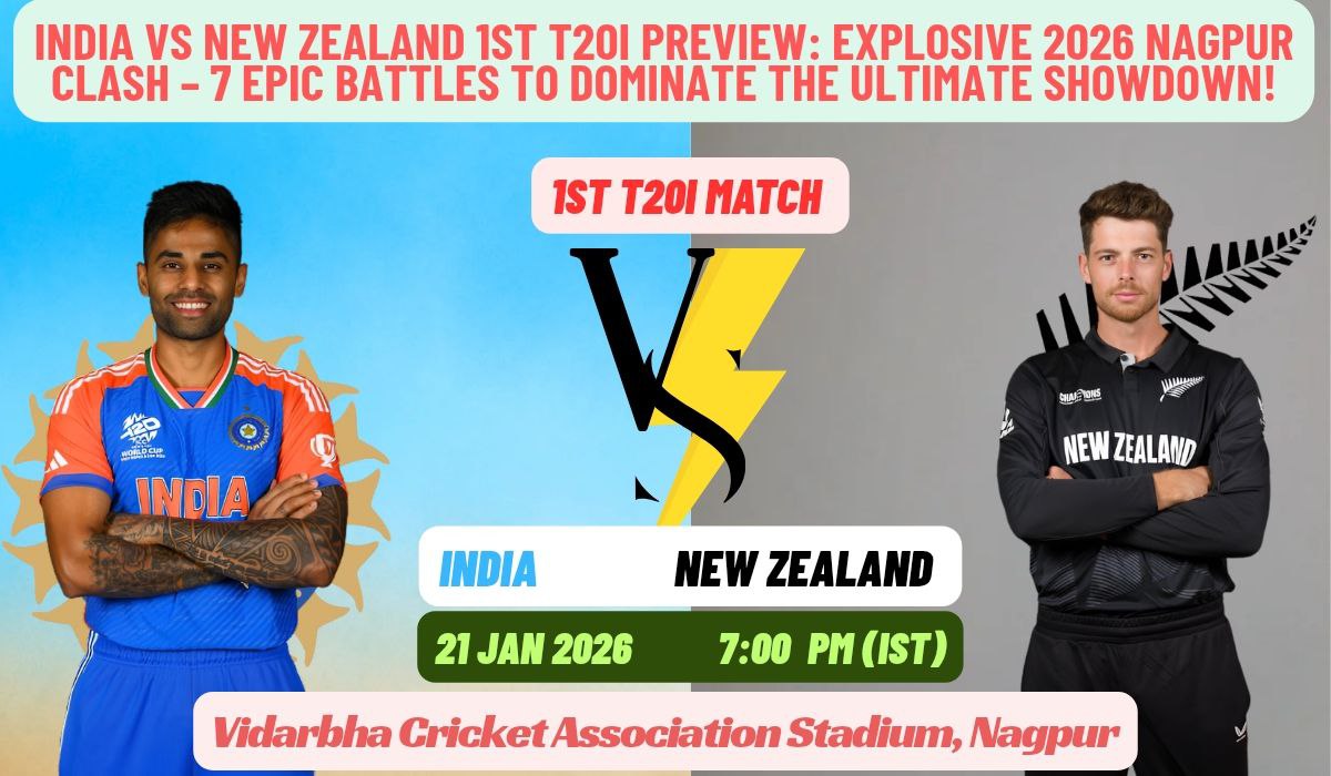 India vs New Zealand 1st T20I preview 2026 at packed Vidarbha Cricket Association Stadium Nagpur