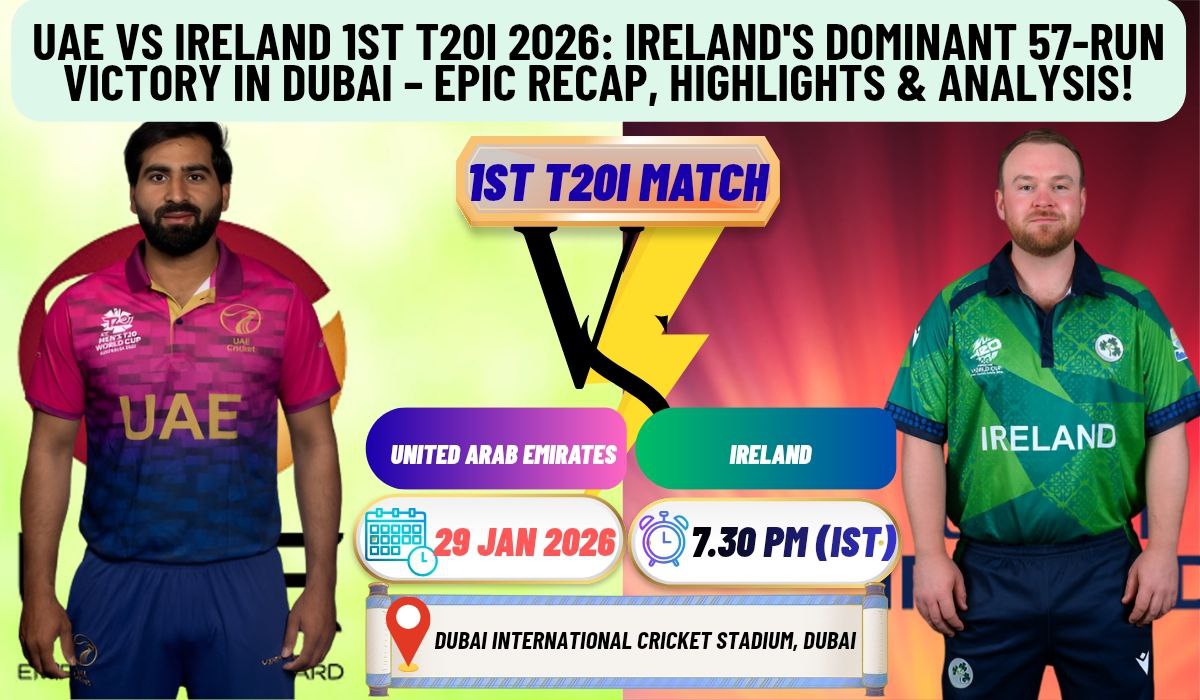UAE vs Ireland 1st T20I 2026: Ireland's Dominant 57-Run Victory in Dubai – Epic Recap, Highlights & Analysis!
