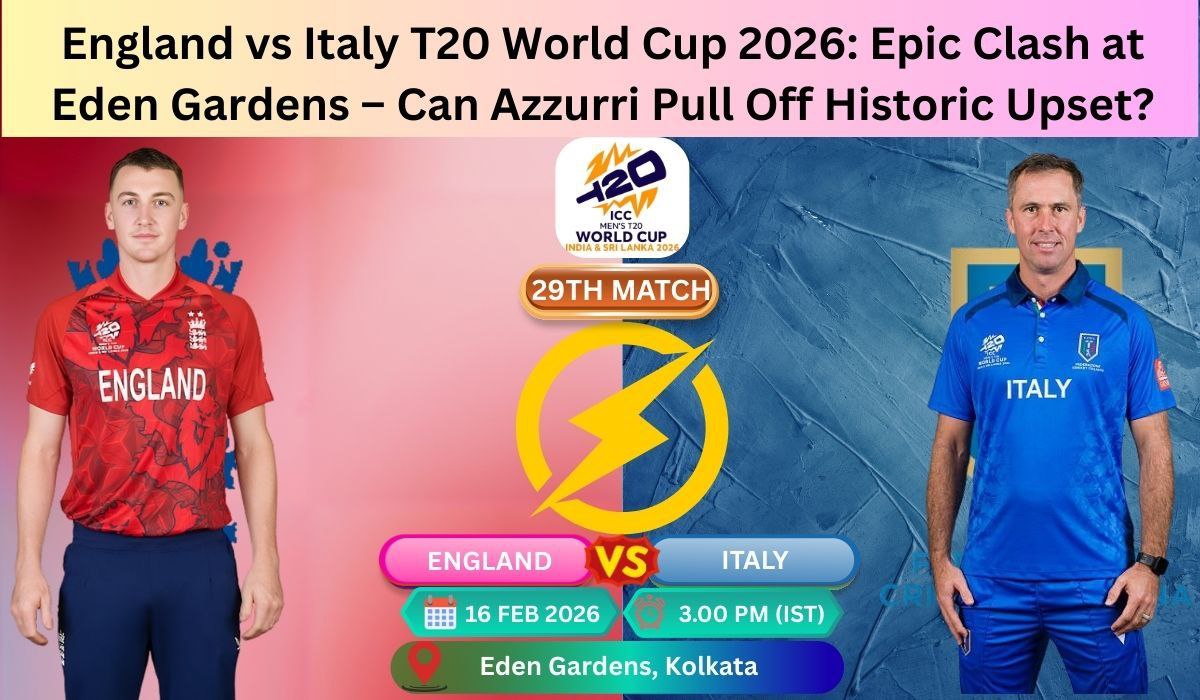 England Vs Italy T20 World Cup 2026: Preview, XI & Prediction