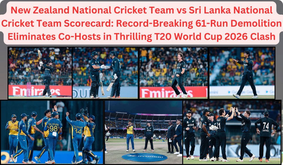 New Zealand National Cricket Team vs Sri Lanka National Cricket Team Scorecard: Record-Breaking 61-Run Demolition Eliminates Co-Hosts in Thrilling T20 World Cup 2026 Clash